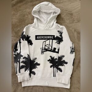 Abercrombie & Fitch Kids White & Black Size 5-6 Hoodie